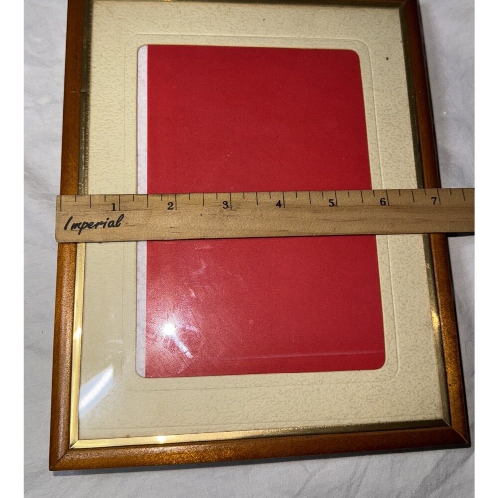 Vintage Wood Brass Vanity Picture Frame Danish Bedside Dresser - Picture 7 of 8